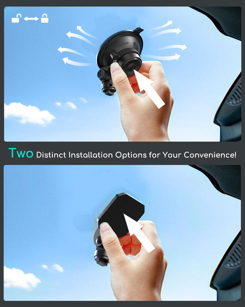 COOAU Car Dash Cam Mounting Bracket, Adjustable Windshield Mount for Dash Camera, Suction Cup Mount for Dashboard Camera, Suitable for D20, D20S,D...