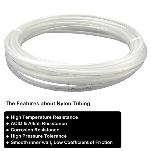 Beduan 10 mm OD Pneumatic Air Line Tubing Nylon Air Hose for Fluid Transfer or Air Brake System 32.8ft (Clear)...