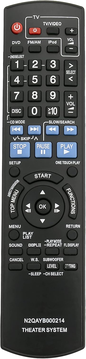 New N2QAYB000214 Replace Remote fit for Panasonic SC-PT760 SC-PT954 SAPT1054 SAPT760 SAPT954 SAPT956 SCPT1054 SC-PT956 SC-PT960 DVD Home Theater S...