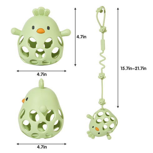 Baby Teething Toys with A Toy Safety Strap for Babies 0-6 6-12 Months, Food Grade Silicone Baby Hand Teething Mitten, Easy-Grab Hollow Design and ...