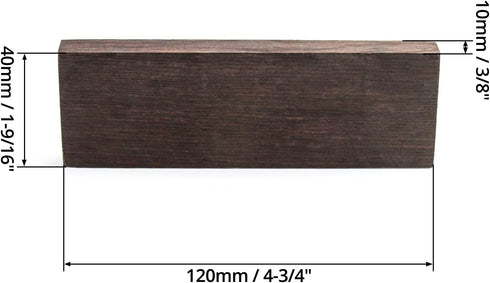 QWORK Black Ebony Lumber Wood Timber Handle Plate, 2 Pack Lumber Durable Wood Handle Blanks for Music Instruments DIY Tools and Cutter handles, Bl...
