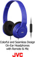 JVC Lightweight Flat Foldable On Ear Colorful Lightweight Foldable Headband with Mic, White (HASR185W)...