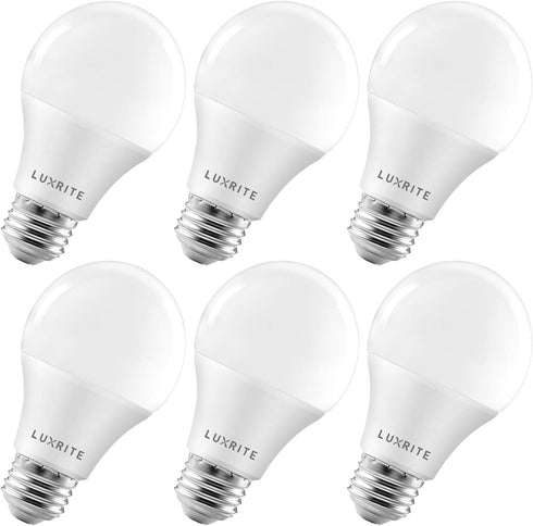 LUXRITE A19 LED Bulb 75W Equivalent, 1100 Lumens, 4000K Cool White, Dimmable Standard LED Light Bulbs 11W, Enclosed Fixture Rated, Energy Star, E2...