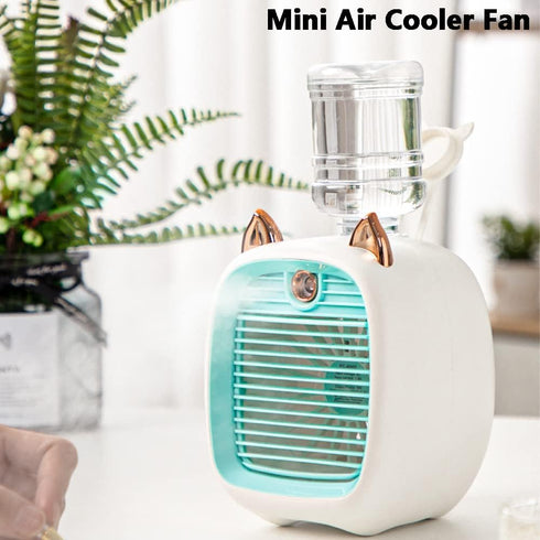 Mini Air Cooler Fan, Portable Air Conditioner 190ml Evaporative Mini Air Conditioner, 3 Speeds Portable Cooler Fan, USB Rechargeable Personal Air ...