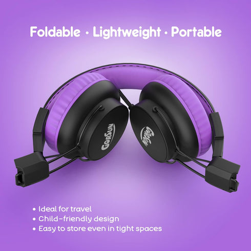 gorsun Kids Headphones, Headphones for Kids for School, 85dB/94dB Volume Limited, Wired Headphones with Mic, Sharing Function, Adjustable Toddler ...