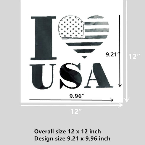 Large Patriotic Stencils American Flag American Map USA Stencil for Painting on Wood, Fabric, Walls, Airbrush + More | Reusable Mylar Template(I L...