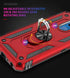 TJS Phone Case Compatible with LG Stylo 5/Stylo 5 Plus/Stylo 5V/Stylo 5X, Defender Metal Ring Magnetic Support Kickstand Heavy Duty (Red)...