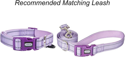 Reflective Dog Leash 4 Ft with Soft Padded and Buckle Handle, Nylon Heavy Duty Durable Dog Leashes for Medium Large Dogs,Lilac...