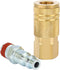 WYNNsky Air Coupler and Plug Kit, 1-pc 1/4'' FNPT Industrial Type Brass Air Coupler, 1-pc 1/4'' MNPT Industrial Type Zinc-Plated Steel Air Plug, A...