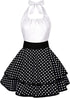 Violet Mist Cute Vintage Aprons for Women White Polka Dots Retro Aprons Girls French Maid Apron Sexy Ladies 50s Christmas Apron Lovely kawaii Adju...