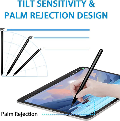 Stylus Pen for iPad 2018-2023, Palm Rejection Tilt Sensor, Magnetic Apple Pen Active Pencil Compatible with iPad Pro 11"/12.9",iPad 10/9/8/7/6,iPa...