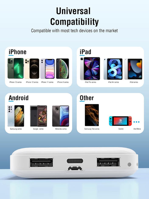 Portable-Charger-Power-Bank - 15000mAh Dual USB Power Bank Output 5V3.1A Fast Charging Portable Charger Compatible with Smartphones and All USB De...