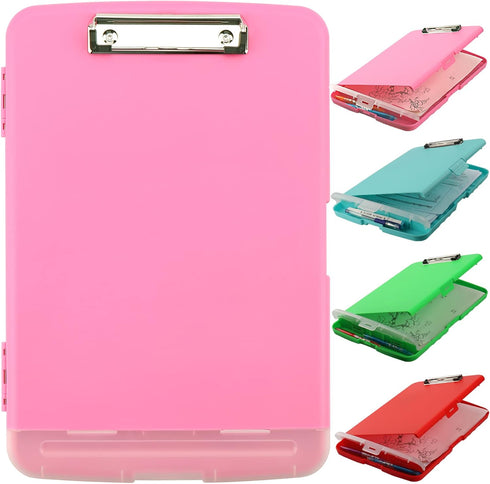 Clipboard with Storage, Side Open Nursing Clipboard Foldable Storage, Nurse Clipboards with Low Profile Clip, Waterproof Plastic Clipboards for Of...