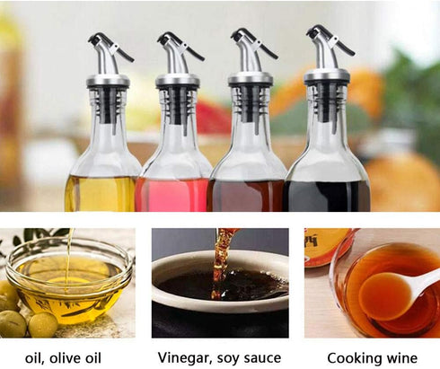 10 PCS Oil Pour Spouts, Olive Oil Vinegar Wine Dispenser with Leak-Proof Cap,Oil Bottle Stopper for Kitchen and Bar...