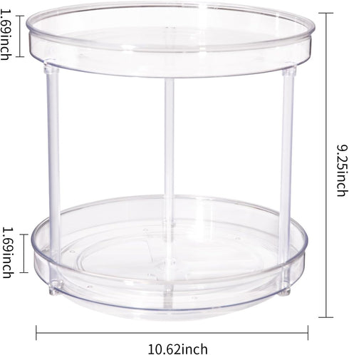 Rotating Makeup Organizer 2 Tier,High-Capacity Skincare Organizers,Bathroom Counter Organizer-2 Layer Large Clear...
