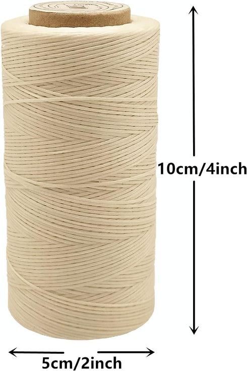 Waxed Thread, 328 Yards 150D 1MM Leather Sewing Waxed Thread for Leather DIY, Bookbinding, Shoe Repairing, Leather Projects (Beige #002)...