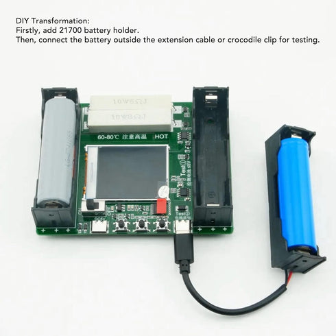 DC5V Battery Internal Resistance Tester Battery Capacity Tester 1.77in LCD Display Internal Resistance Capacity Voltage Current Power for Lithium ...
