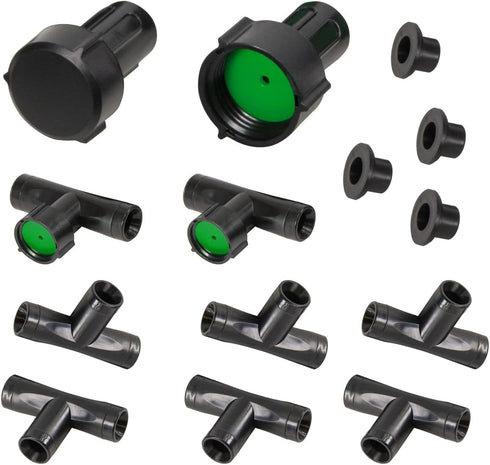Soaker Hose Fittings, Quick Set Connectors, female & male & feeder & tee Accessories for 3/8" soaker hose....