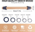 Adjustable 17.5 Inches Wood Rolling Pin with Thickness Rings for Baking -Non Stick Wooden Dough Roller Pin with Spacer Bands for Cookie,Pie Crust,...