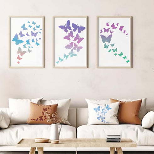 Large Butterfly Stencils for Painting A4 Butterfly Stencil Paint Stencils for Painting on Wood Burning Art Craft Canvas Furniture Wall (12 butterf...
