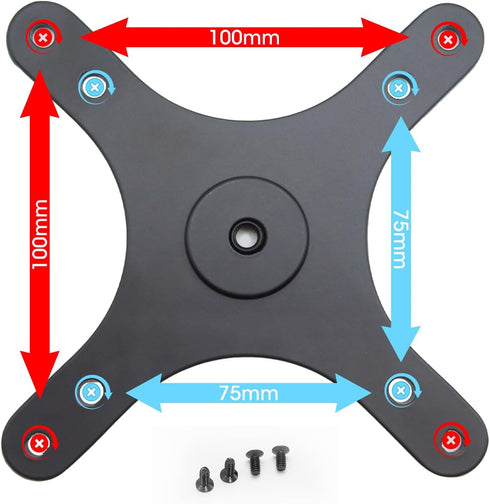 Kado Portable Monitor Stand Adapter Bracket Plate Tripod, Wall Mount Arm Mount 1/4" Screw Hole to 100x100mm 75x75mm Universal, Tripod Camera Stand...