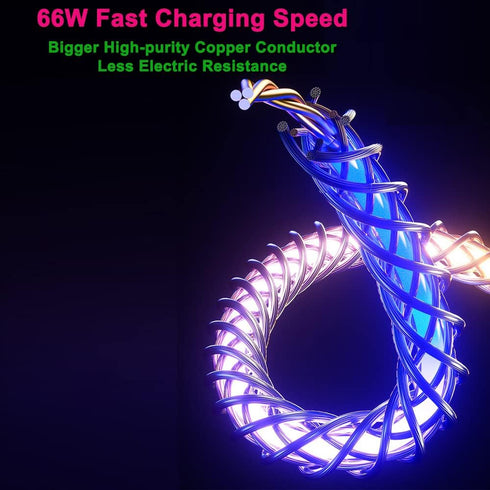 IHAO RGB USB A to Type C Fast Charging Cable Phone Charger High Data Speed Light Up Colourful RGB Current Flowing for All USB C Device-39 Inches...