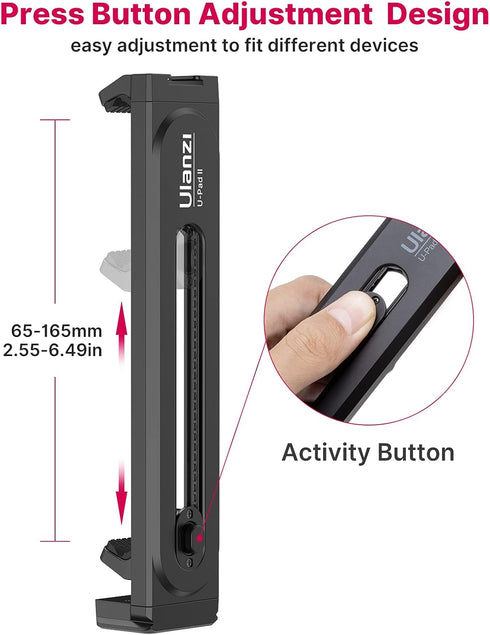 ULANZI iPad Phone Tripod Mount Adapter with Cold Shoe, Universal Smartphone Tablet Holder for Tripod with Arca Quick Release Plate 1/4'' Screw Mou...