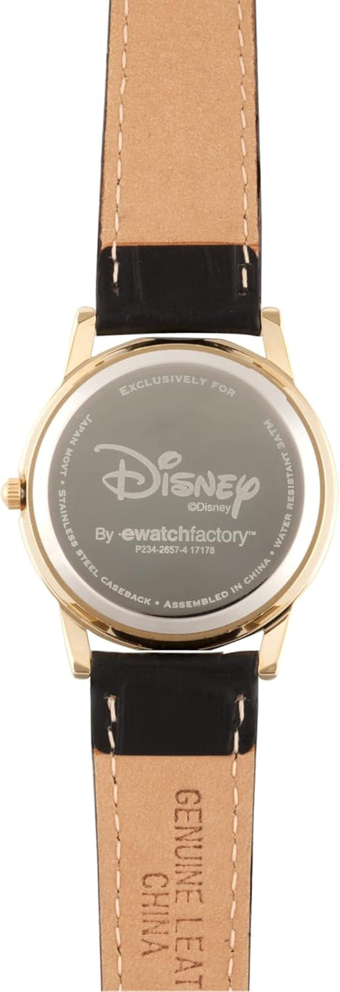 Disney Mickey Mouse Adult Classic Cardiff Articulating Hands Analog Quartz Leather Strap Watch...