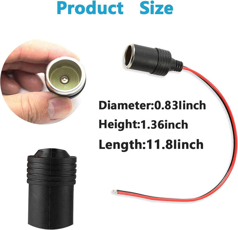 Car Charger Power Cigarette Lighter Female Socket Cable Plug Adapter, Cigarette Lighter Female Socket Sable DC 12V / 24V Car Charger?2pcs(2)......