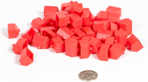 Plastic Hotels: Red Color Board Game Replacement Hotel (Colored Miniature Town & City Buildings, Board Game Playing Pieces)...