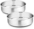 P&P CHEF Cake Pan Set of 2, Stainless Steel Round Baking Layer Cake Pans, Non Toxic & Healthy, Leak-proof & Easy Clean, Mirror Finish & Easy Relea...