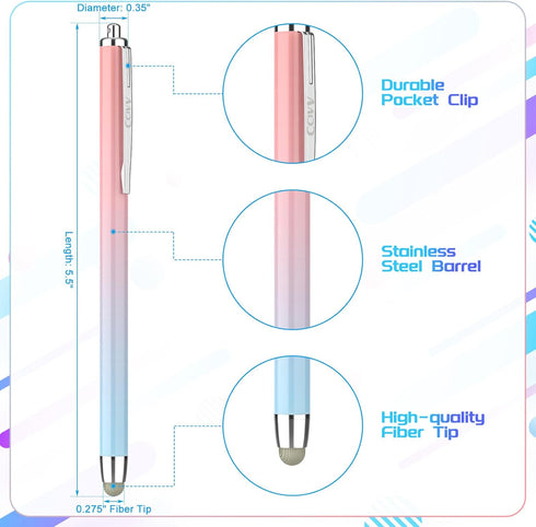 Stylus Pens for Touch Screens, 6 Pack High Sensitivity Capacitive Stylus for iPad iPhone Samsung Galaxy and Tablets, Extra 6 Replacement Tips...