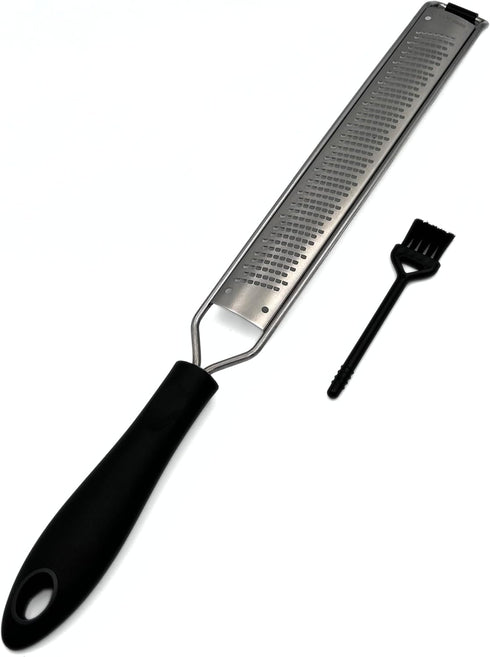 BROMLEY HOME Premium Stainless Steel Food Grater with Protective Cover and Cleaning Brush - 18/8 Stainless Steel - (Black)...