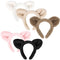 Ondder 5 Pack Bear Ears Skincare Headband for Washing Face Fuzzy Makeup Headband Cute Fur Spa Face Wash Make Up Headband Head Bands for Women’s Ha...