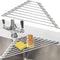 Triangle Dish Drying Rack Multipurpose Roll-up Drying Rack for Sink Corner Stainless Steel Over The Sink Corner Dish Drainer Mat for Kitchen (Grey...