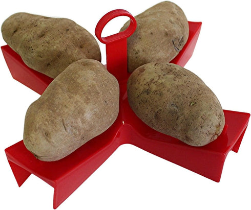 Microwave Potato Cooker – BPA-Free Plastic Rack Cooks 4 Potatoes Evenly in Minutes – Quick and Healthy Microwave Meal or Snack...