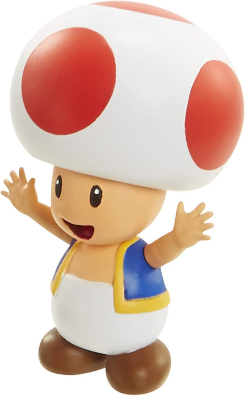 Super Mario Action Figure 2.5 Inch Red Toad Collectible Toy...