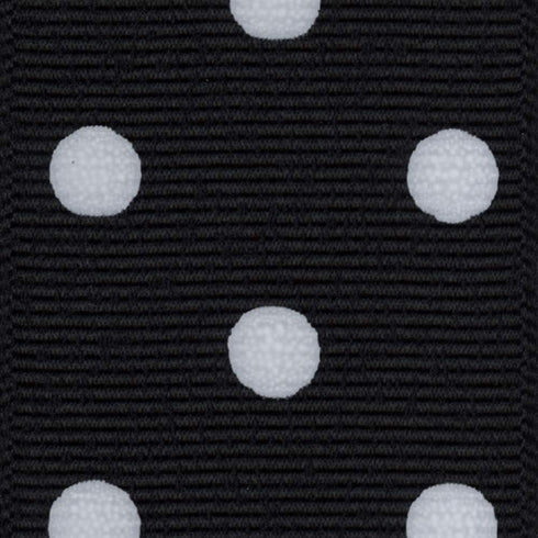 Offray 945889 1.5" Wide Grosgrain Ribbon, Black and White Polka Dot, 3 Yards...
