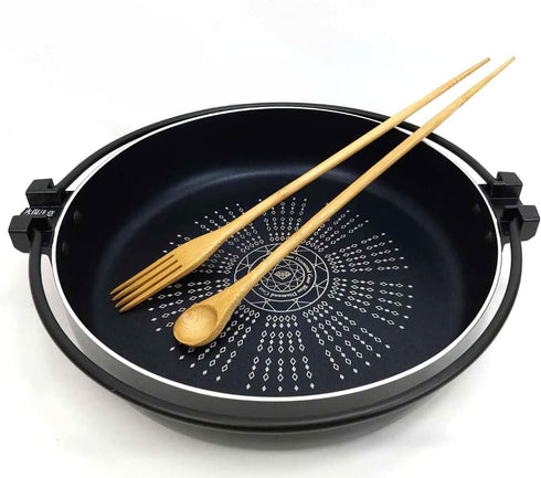 JapanBargain 3789, Bamboo Cooking Chopsticks with Spoon and Fork 3-in-1 Taste and Cook Cooking Utensil for Deep Frying Shabu Hot Pot Noodles, 13 i...
