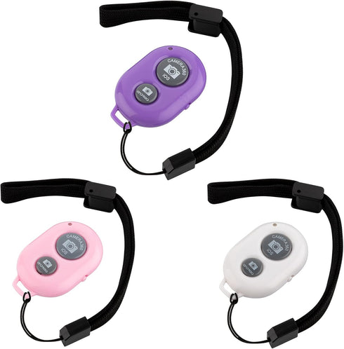 Cellphone Remote (3 Pack), Wireless Bluetooth Camera Remote Control for Phones and Tablets,Compatible with iPhone/Android,Wrist Strap Included (Wh...