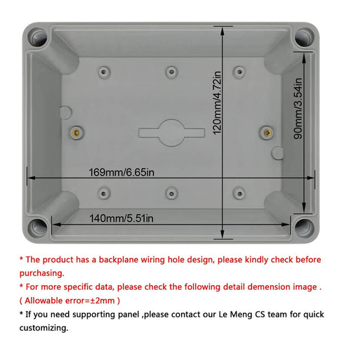 LeMotech Junction Box IP67 Waterproof Dustproof ABS Plastic Project Box for Electrical Outdoor Enclosure Gray 6.9 x 4.9 x 3.9 inch (175 x 125 x 10...