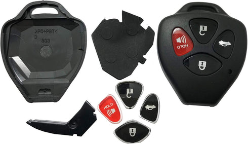 Replacement Key Fob Case Shell & Pad Fits Toyota Scion RAV4 2008-2013 Avalon / 2007-2011 Camry / 2008-2013 Corolla / 2009-2014 Venza Key Cover Hou...