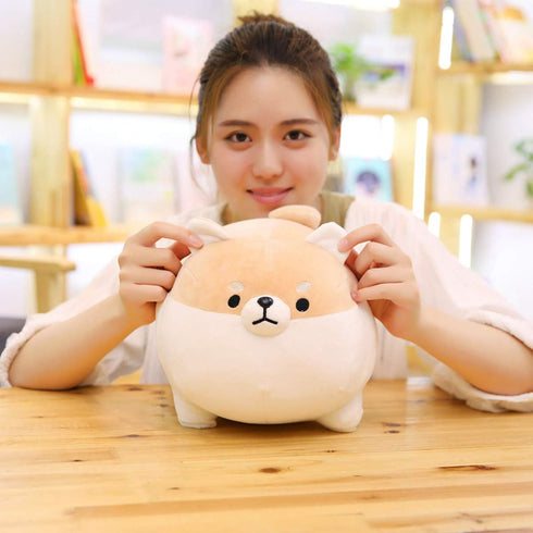Shiba Inu Dog Plush Pillow, Corgi Stuffed Animal Plush Toy Hug Pillow Gifts for Girl Boy (Brown, 11.8in)...