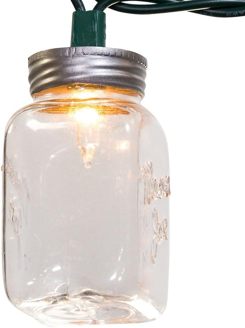 Kurt Adler UL 10-Light Clear Mason Jar Light Set...