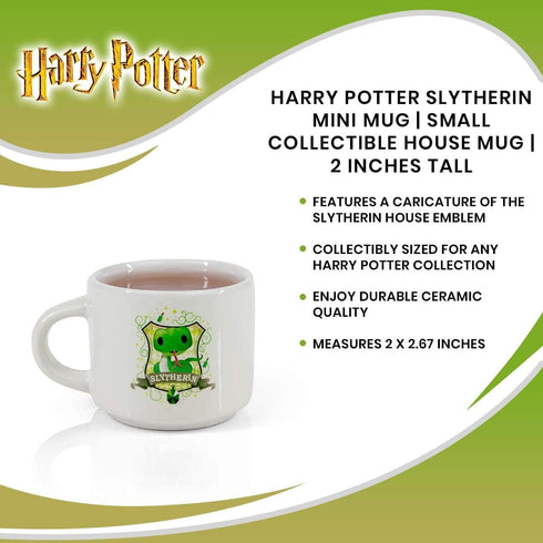 Harry Potter Slytherin Mini Mug | Small Collectible House Mug With A Cute Art Style | Perfect For Any Harry Potter Collection | 2 Inches Tall...