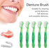 Brushes Double Bristle Head Pr, 5pcs Denture Brush Set BrushesDenture Care 5pcs Denture Brush Set (Green)...