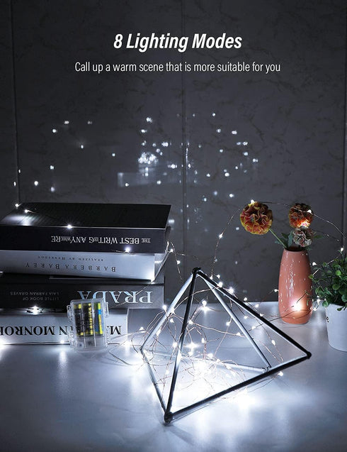 Mikasol Fairy String Lights, 1 Packs Led Fairy Lights Battery Operated Waterproof Copper Wire with Remote Control Fairy Lights for Bedroom. Firefl...