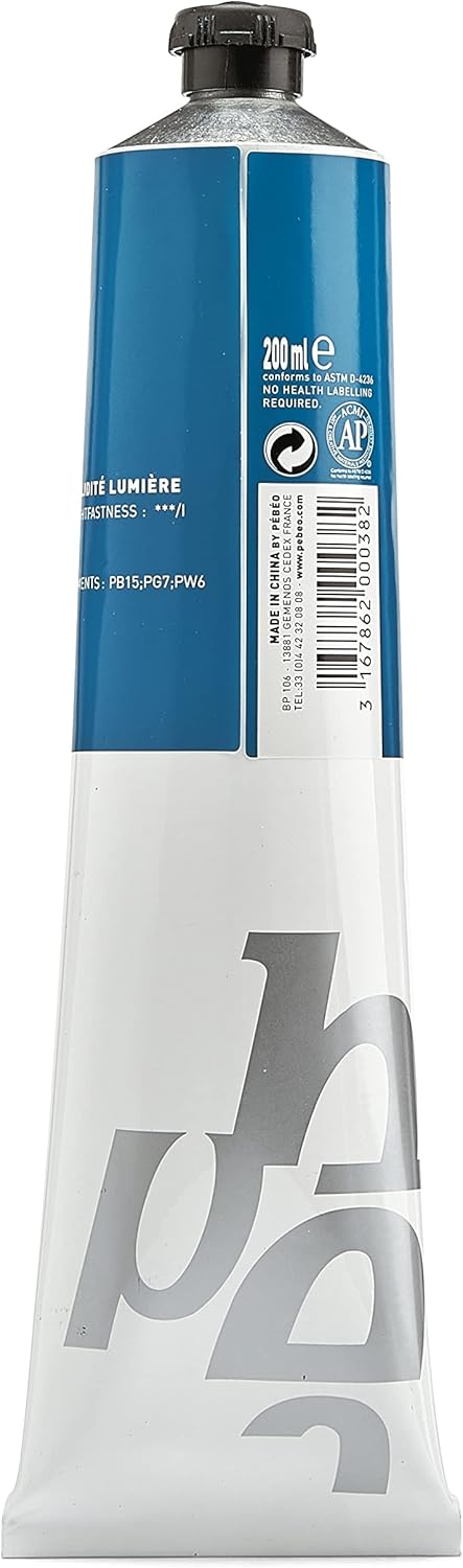 Pébéo - Fine Oil XL 200 ML - Turquoise Vif Oil Painting - Pébéo Oil Painting - Bright Turquoise Blue 200 ml...