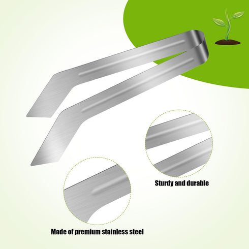 2pcs Seedling Transplant Tongs, 8.86 Inch Plants Planter Tongs Stainless Steel Gardening Transplanter Tongs Garden Tongs Seed Removal Tool Gardeni...