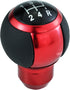 5 Speed Stick Shifter Knob Light PU Leather Gear Handle Car Ball Transmission Lever Head for Most Manual Automotive Vehicles (Red)...